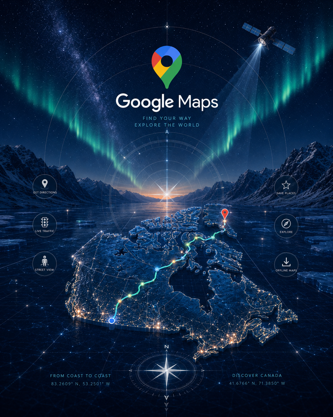 Google Maps route planning illustration