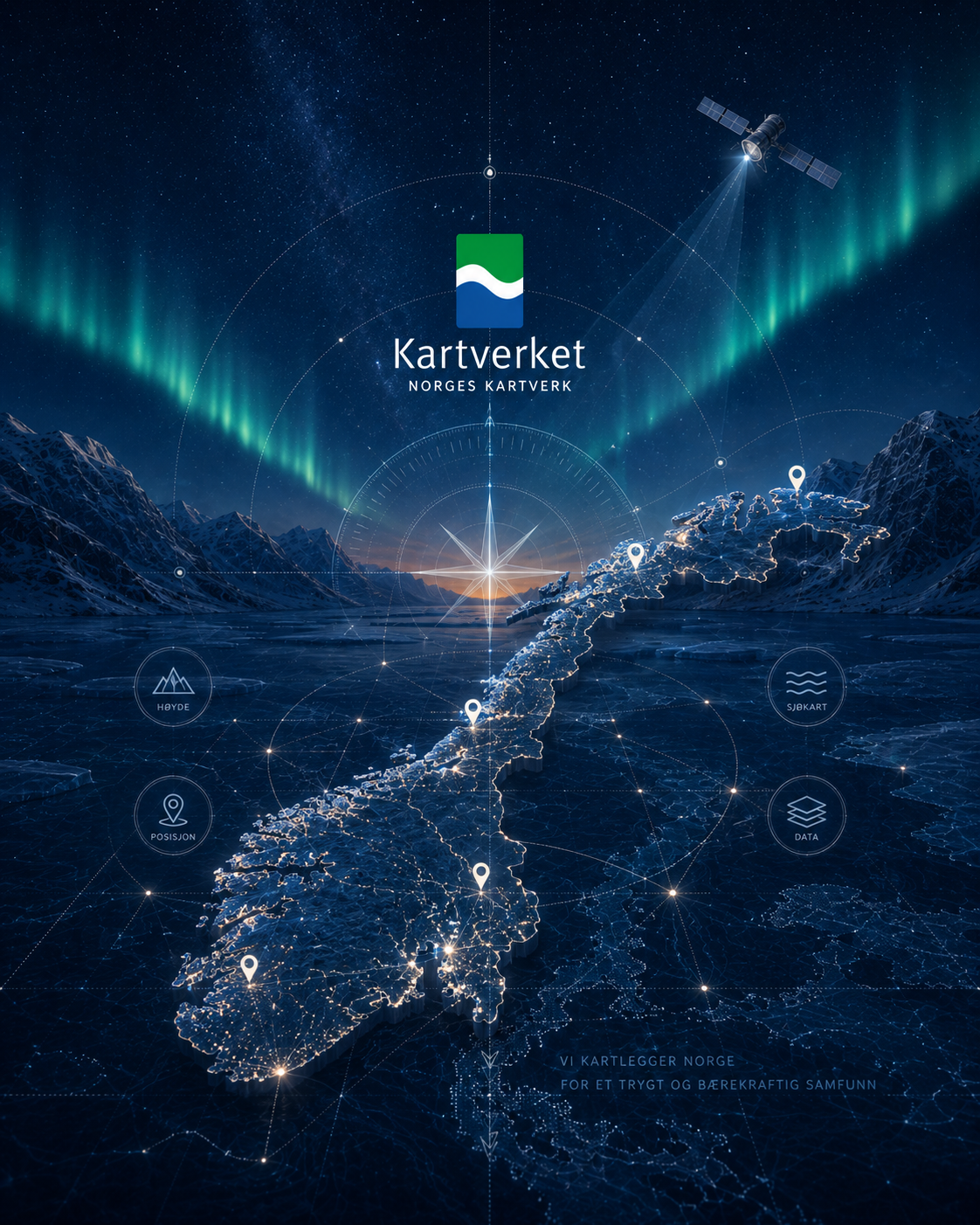 Norges Kartverk map planning illustration