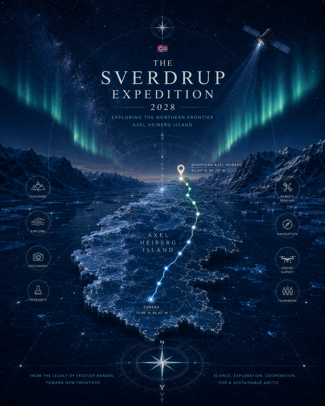 Sverdrup Expedition arctic planning illustration